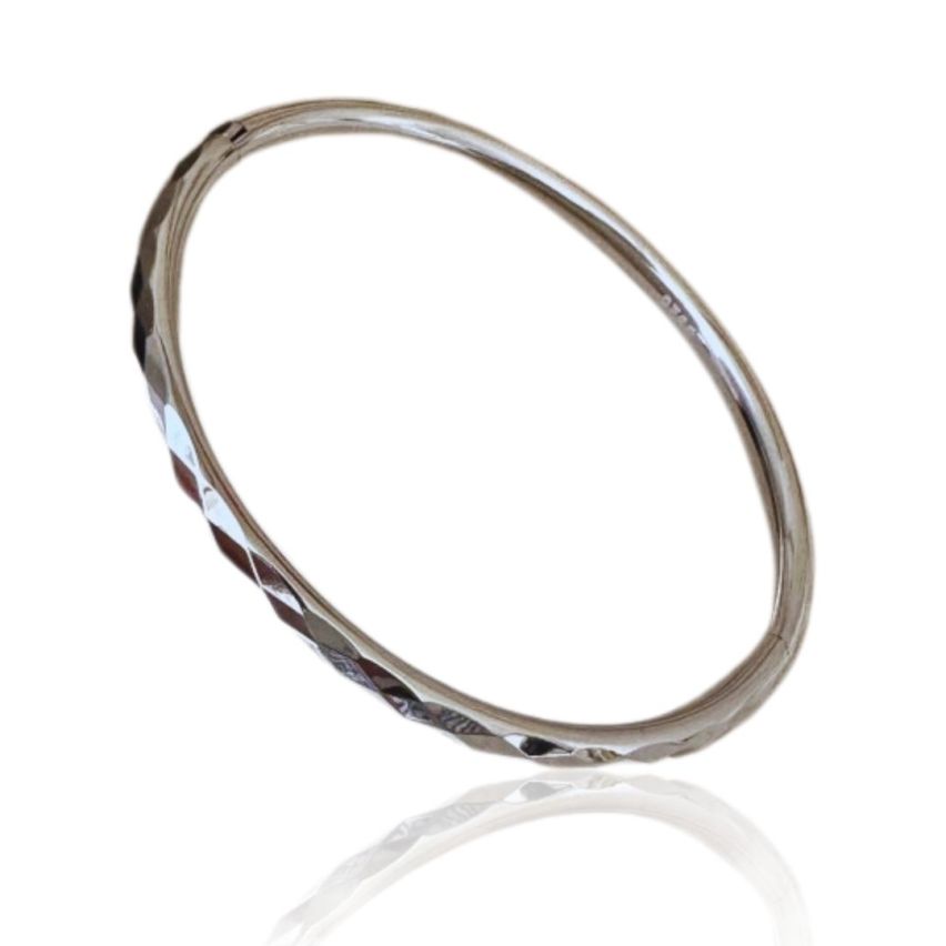 925 Silver Rhodium Plating Smooth Bangles 7.8g