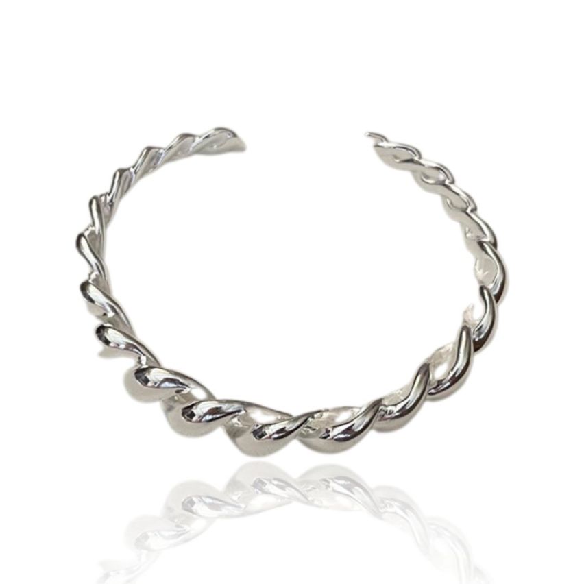 925 Silver Rhodium Plating Smooth Bangles