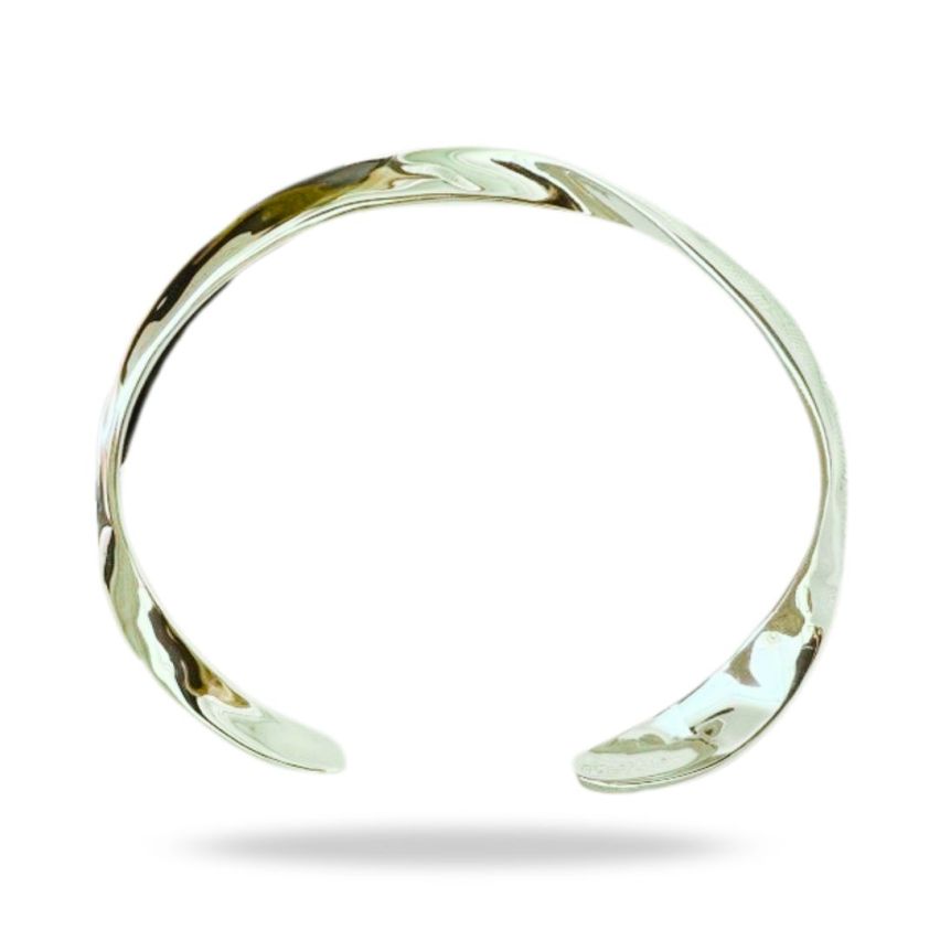 ESSENTIAL Rhodium Plating 925 Silver Smooth Bangles 