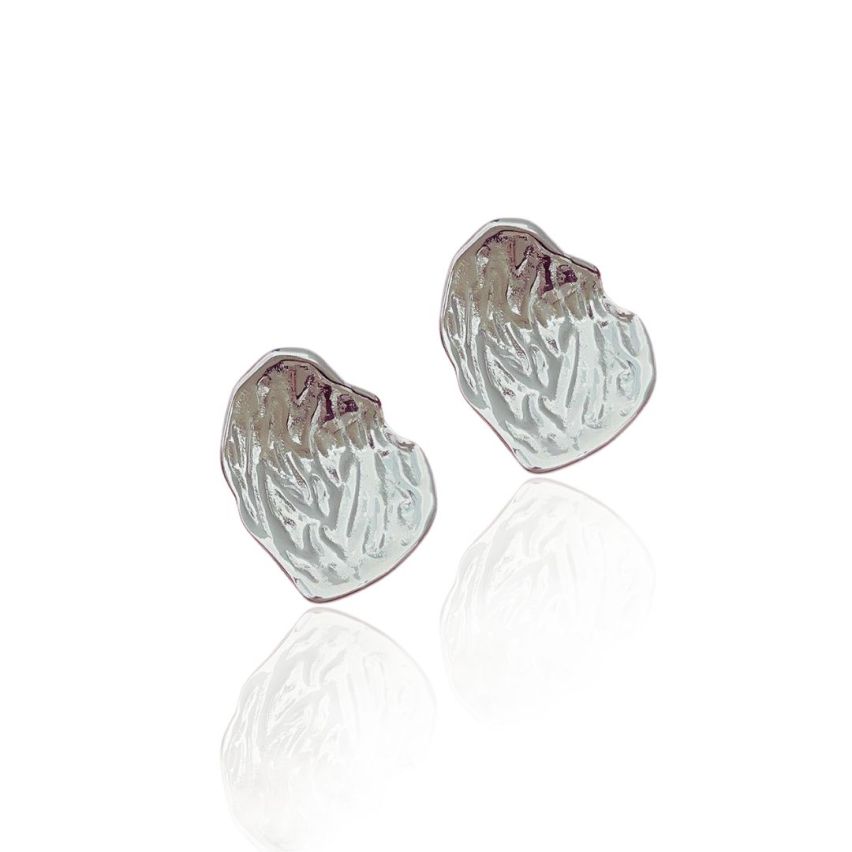 925 Silver Rhodium Plating Smooth Earrings 7.2g 23.6x18.8mm