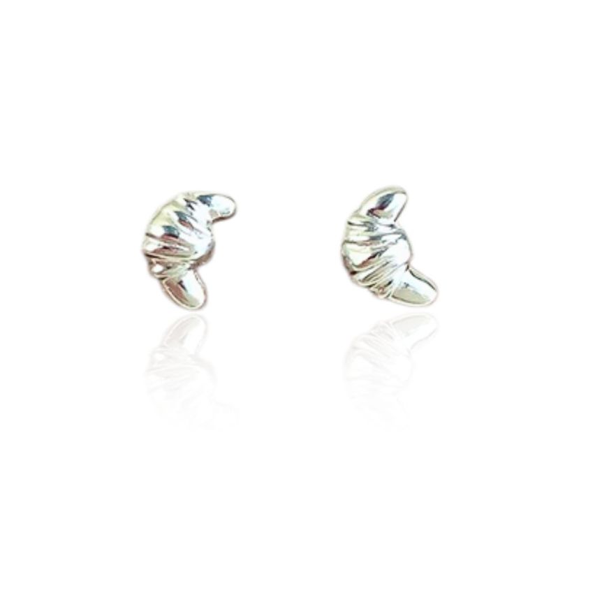 999 Silver Rhodium Plating Stud Earrings 0.44g 3.44x5.24mm