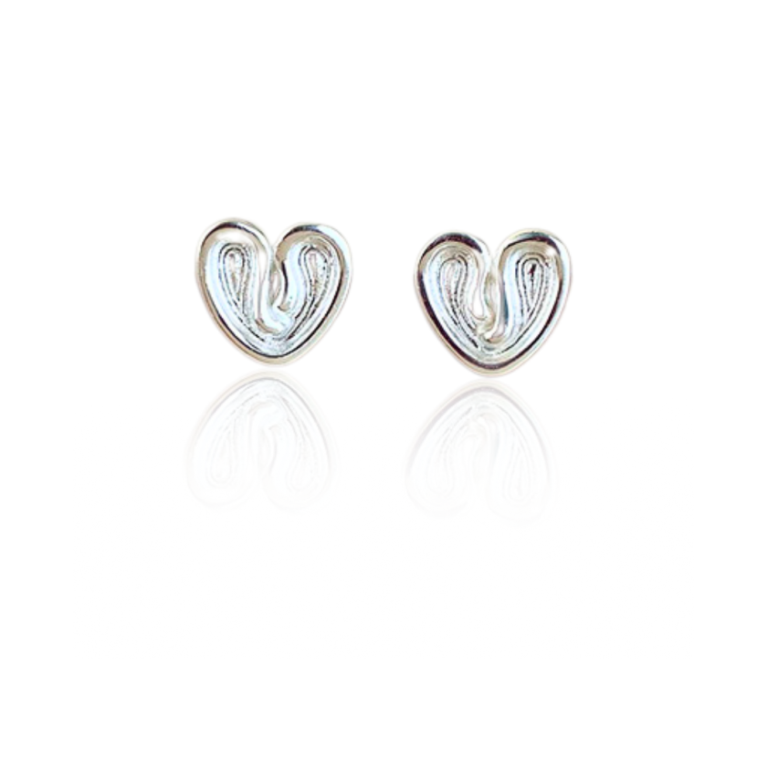 999 Silver Rhodium Plating Stud Earrings 0.99g 7.25x6.93mm