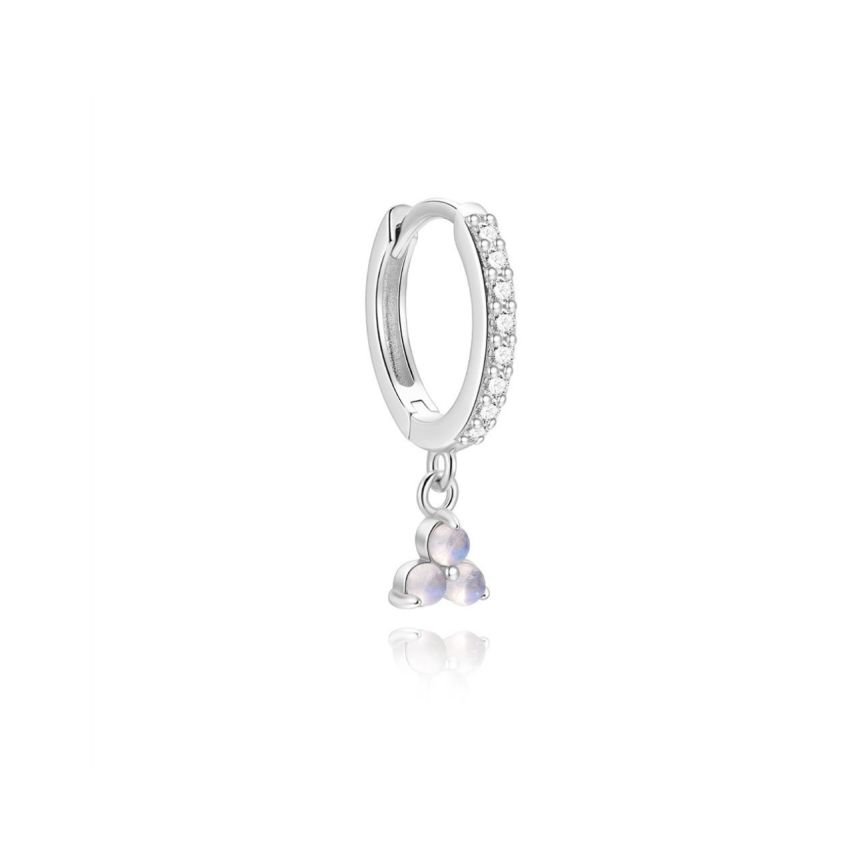 925 Silver New Rhodium Plating Zircon Minimalist Earrings 0.72g