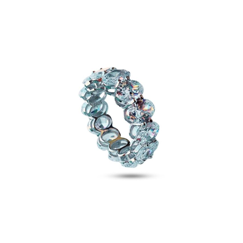 925 Silver Rhodium Plating Zircon Rings EU57 - ES17 - US8,00