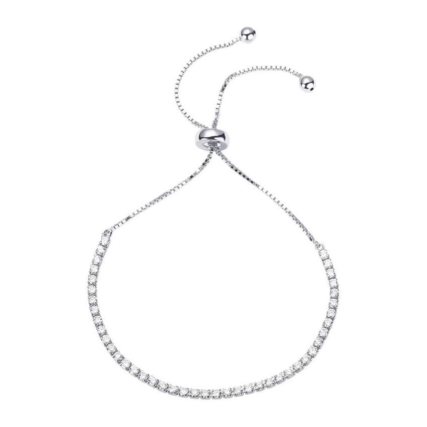 925 Silver Rhodium Plating Zircon Tennis Bracelets 5g