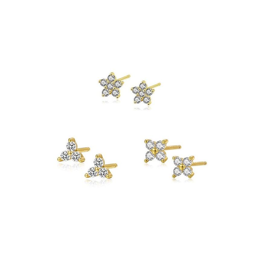 ESSENTIAL 925 Silver Zircon Minimalist Earrings 