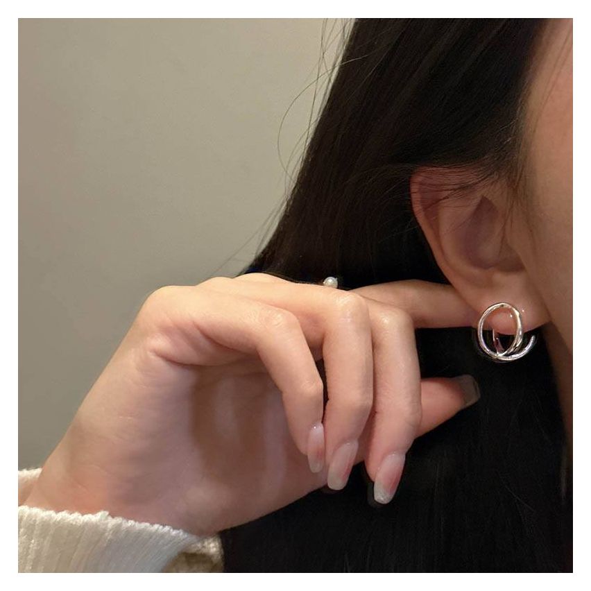 925 Silver Silver Plate Geometric Earrings