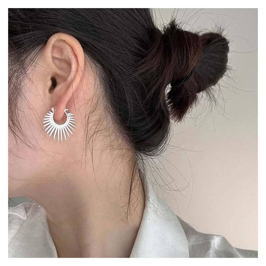 ESSENTIAL Silver Plate 925 Silver Hoop Earrings