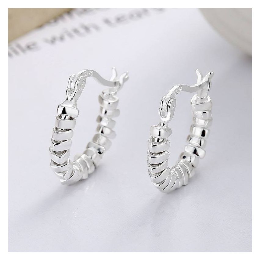 ESSENTIAL Silver Plate 925 Silver Hoop Earrings