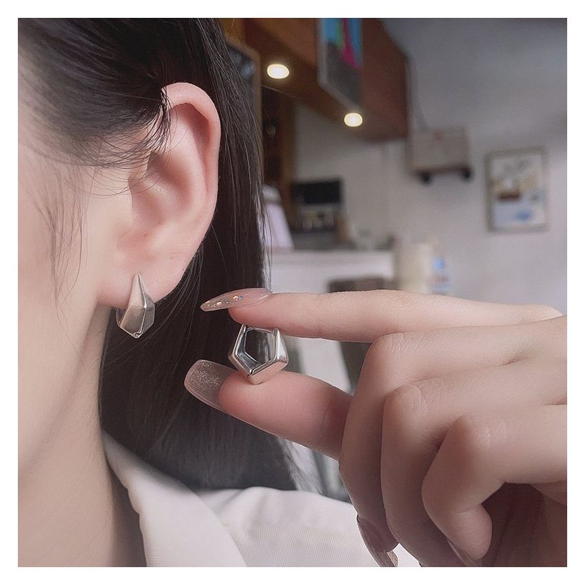 925 Silver Silver Plate Hoop Earrings