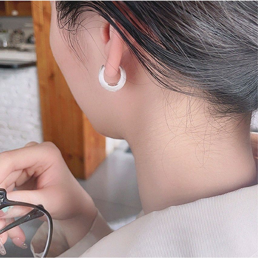 925 Silver Silver Plate Hoop Earrings