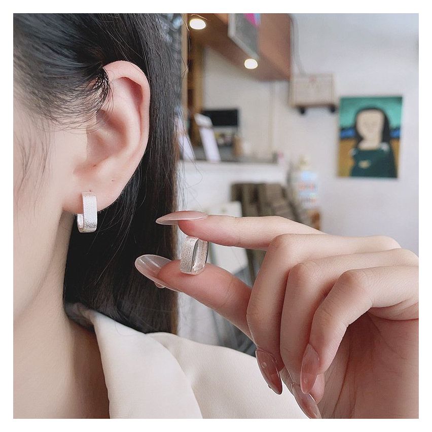 925 Silver Silver Plate Hoop Earrings