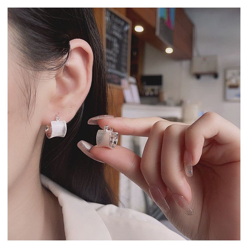 925 Silver Silver Plate Hoop Earrings