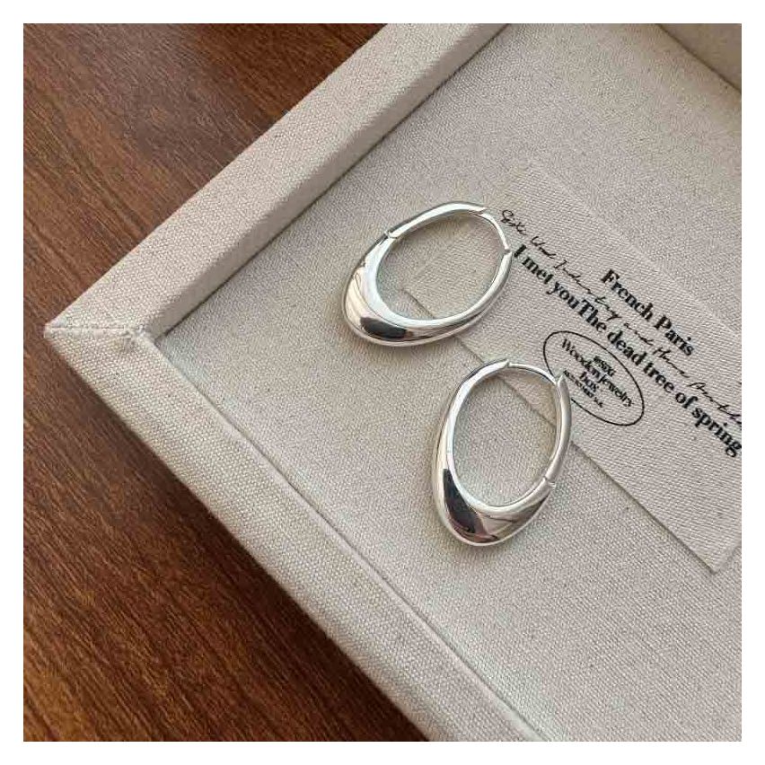 925 Silver Silver Plate Hoop Earrings