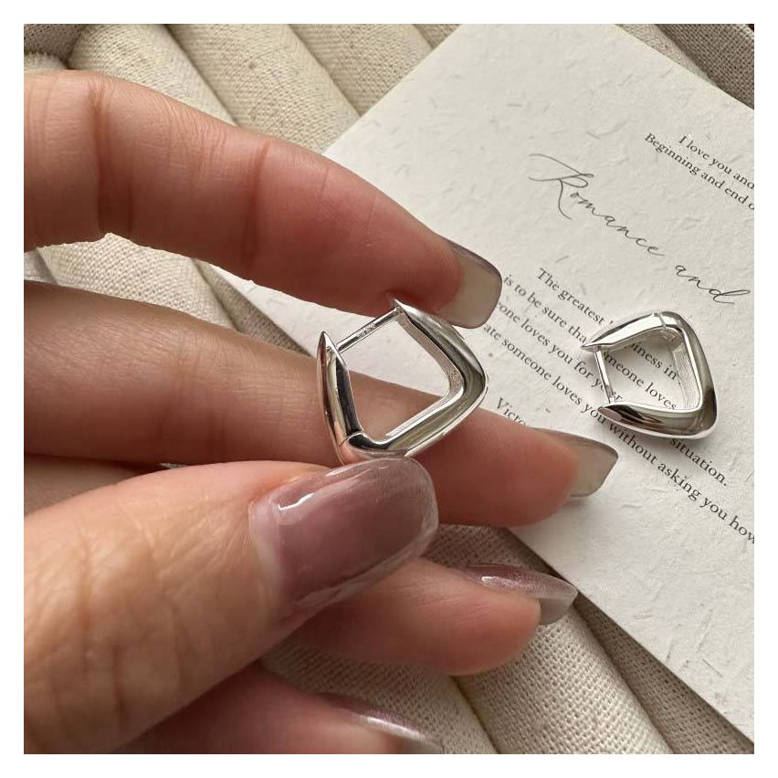 925 Silver Silver Plate Hoop Earrings