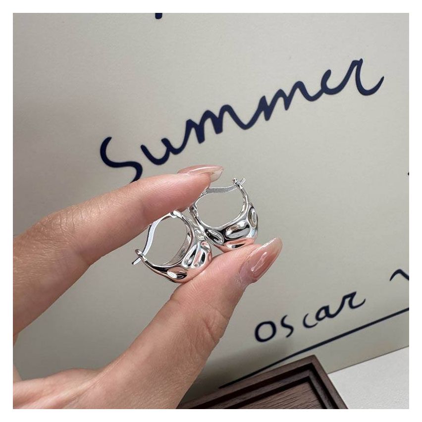 925 Silver Silver Plate Hoop Earrings