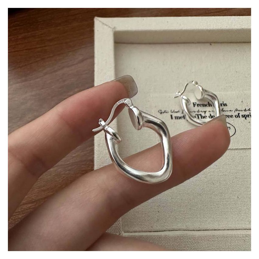 925 Silver Silver Plate Hoop Earrings