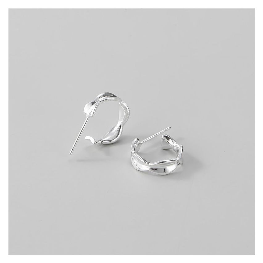 925 Silver Silver Plate Hoop Earrings 2g - 4mm