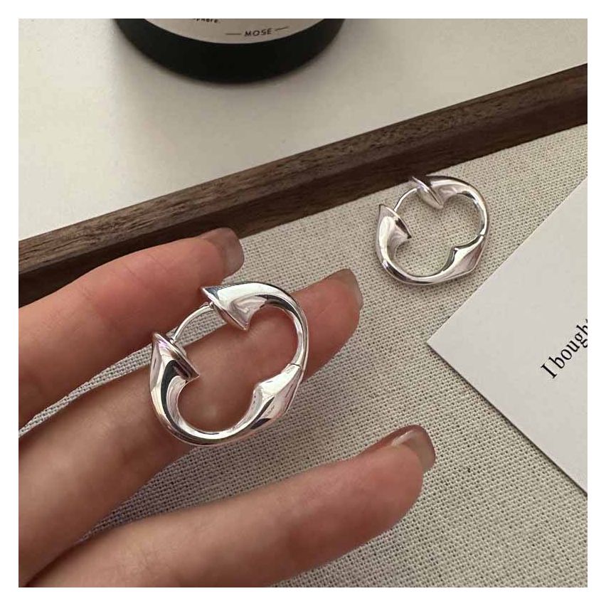 925 Silver Silver Plate Hoop Earrings