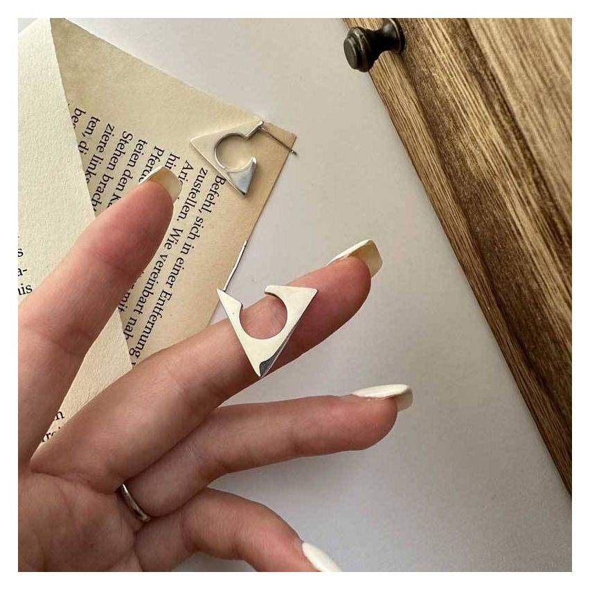 925 Silver Silver Plate Hoop Earrings