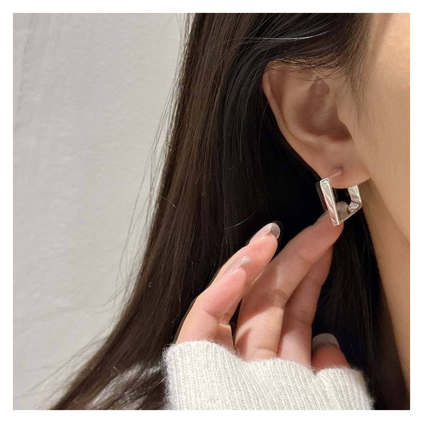 925 Silver Silver Plate Hoop Earrings