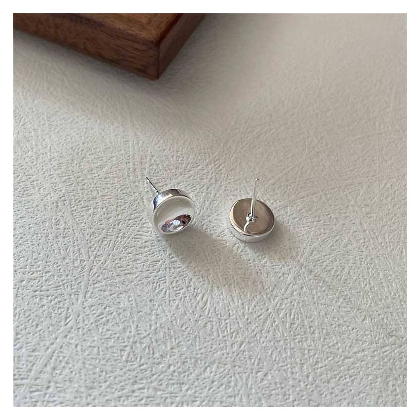 925 Silver Silver Plate Smooth Earrings