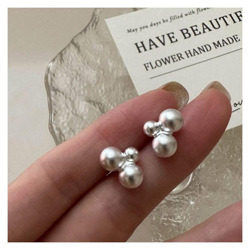 925 Silver Silver Plate Smooth Earrings