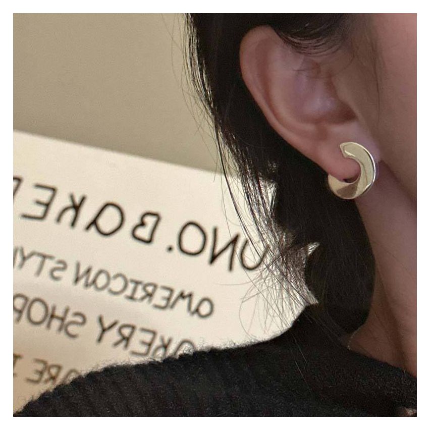 925 Silver Silver Plate Smooth Earrings