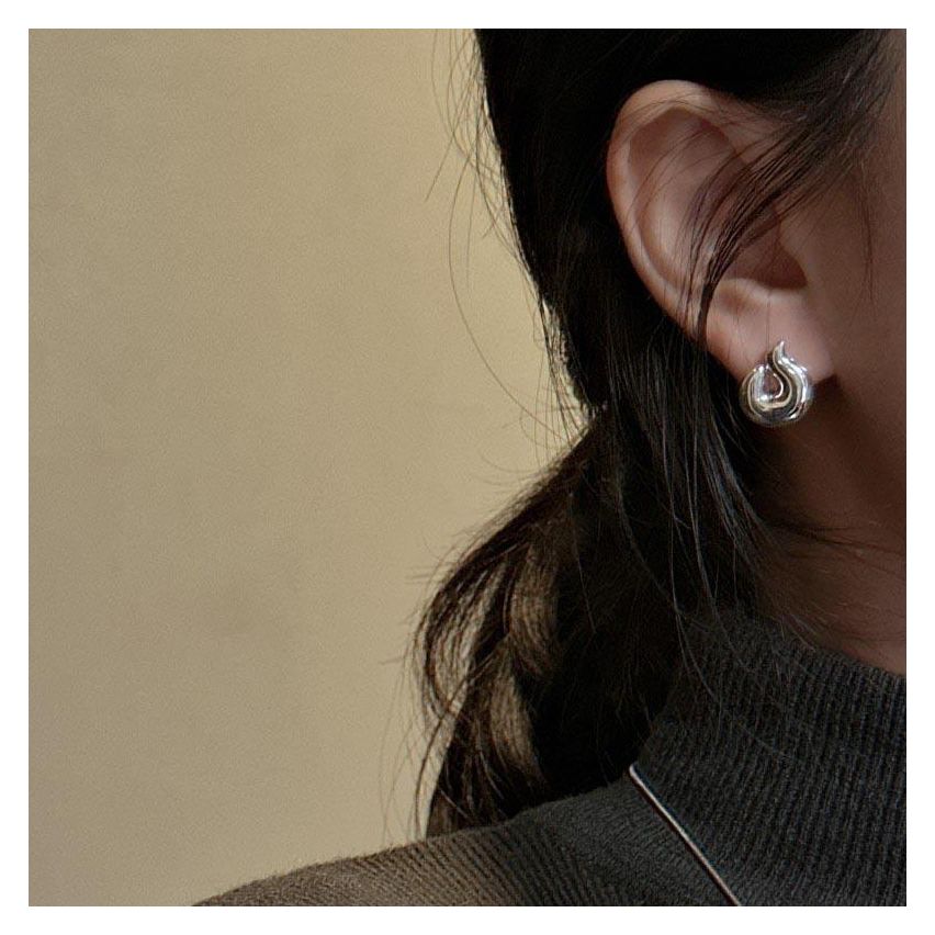 925 Silver Silver Plate Smooth Earrings