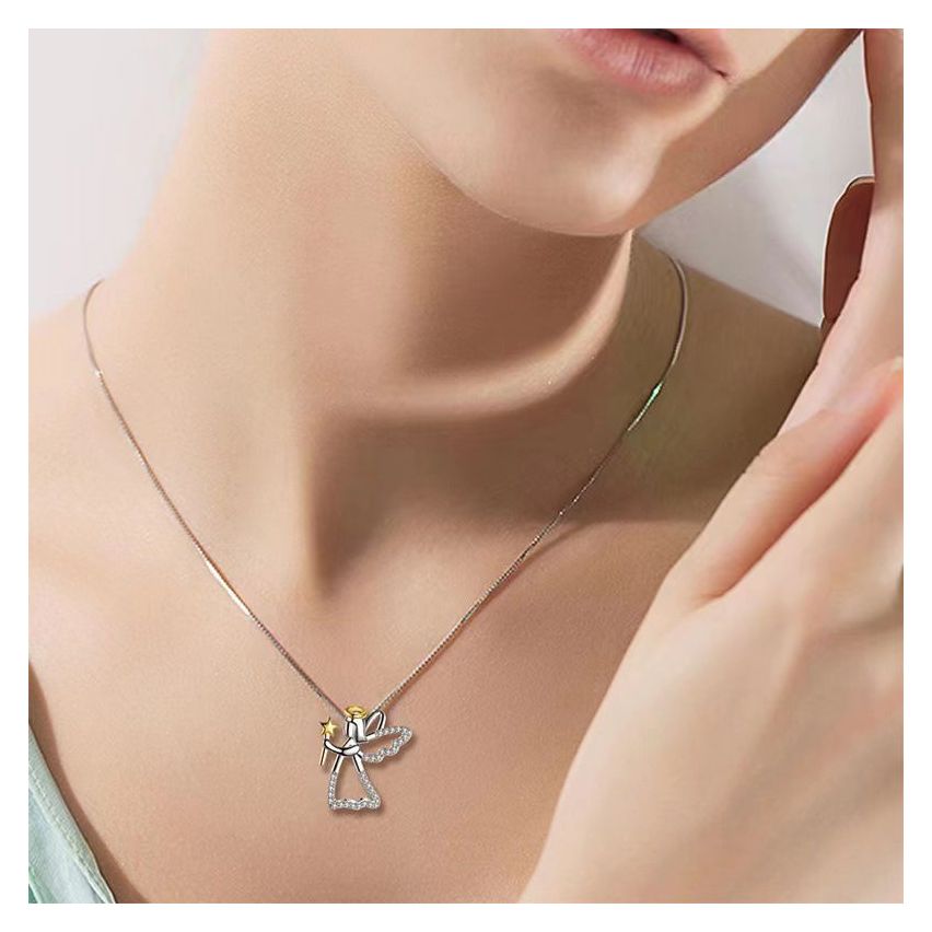 ESSENTIAL Two plating colors 925 Silver Zircon Geometric Pendants