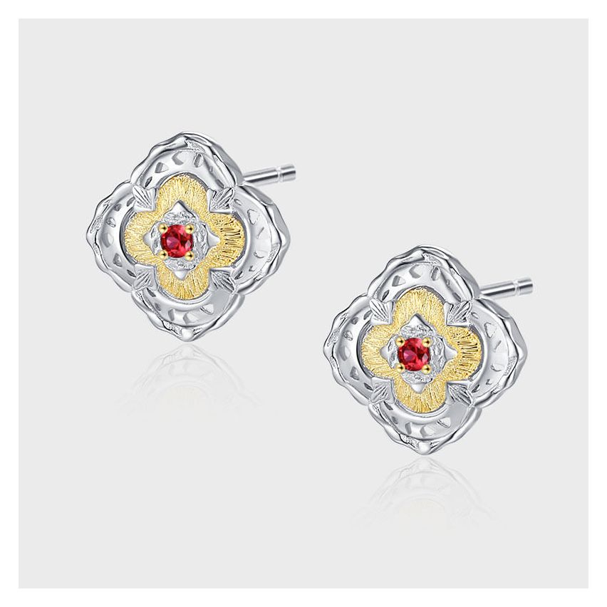 BOHEMIAN Two plating colors 925 Silver Zircon Urban street Earrings