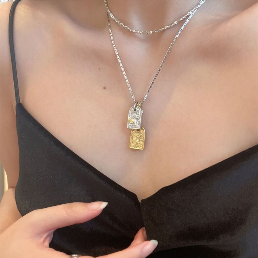 BOHEMIAN Two plating colors 925 Silver Geometric Pendants