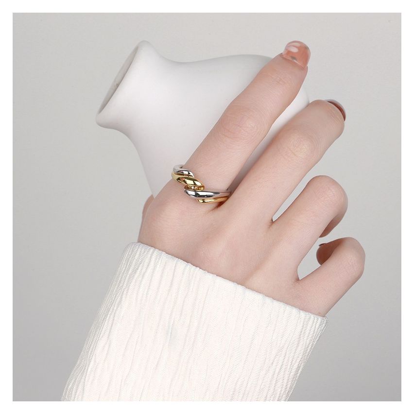 ESSENTIAL Two plating colors 925 Silver Geometric Rings