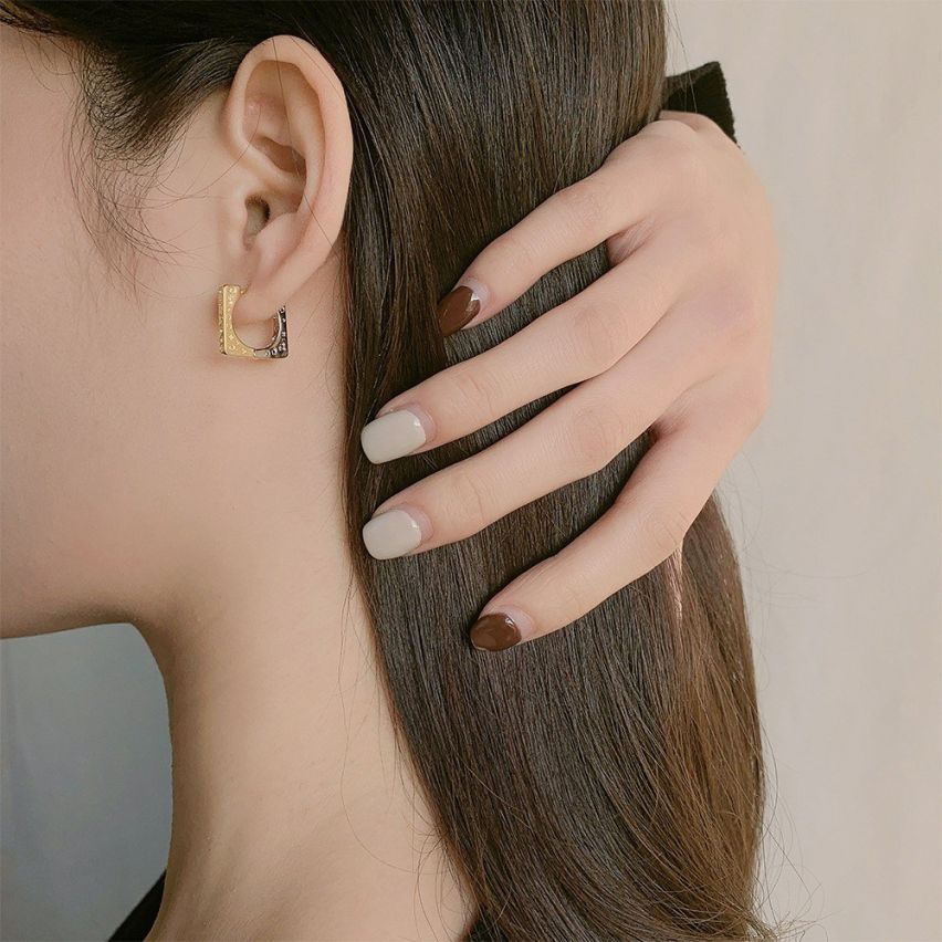 BOHEMIAN Two plating colors 925 Silver Hoop Earrings