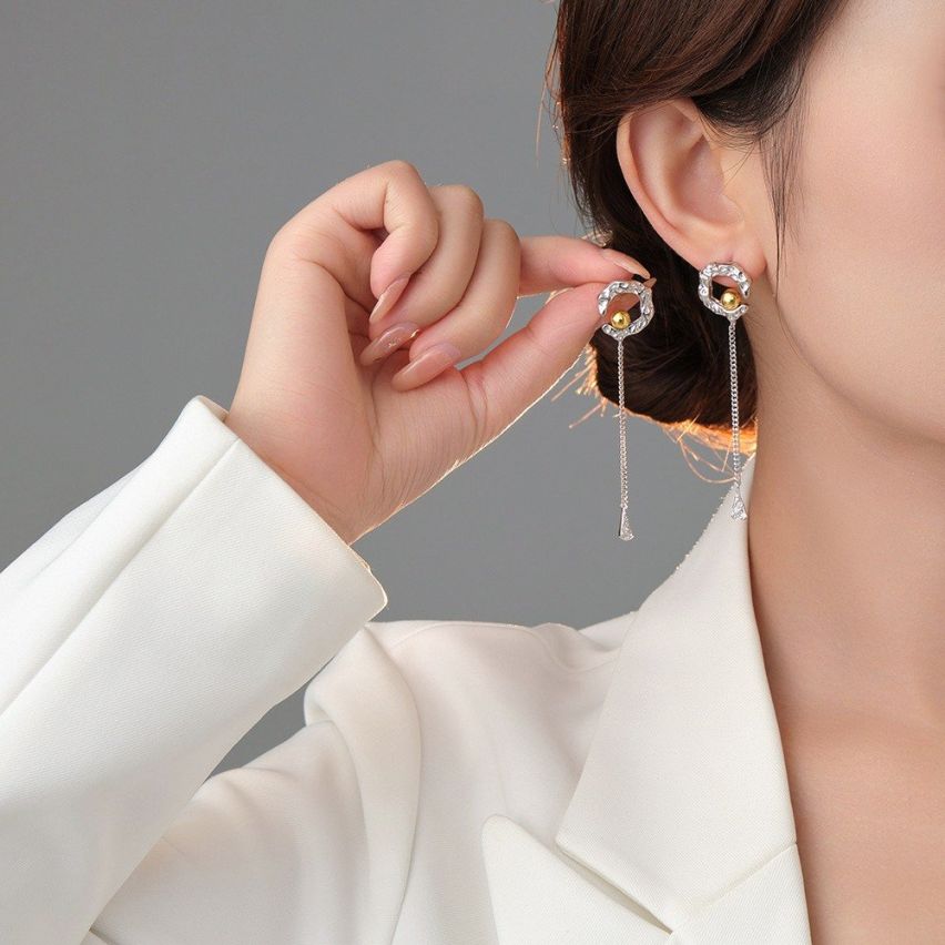 BOHEMIAN Two plating colors 925 Silver Long Earrings