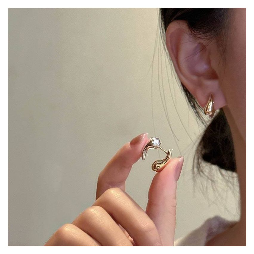 925 Silver Two-tone Geometric Earrings